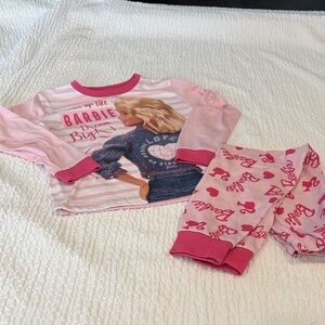 Barbie Dream Big Kids Pajama Set - Pink and White